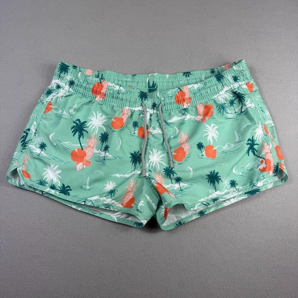 Surfcuz Women's Swim Shorts Tropical Beach Board Shorts Mint Green Size XL